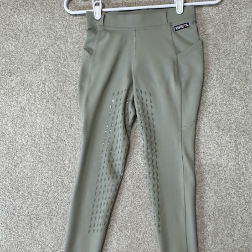 Kerrits Kids Coolcore Silicone Full Leg Pocket Equestrian Riding Tech Tights Med